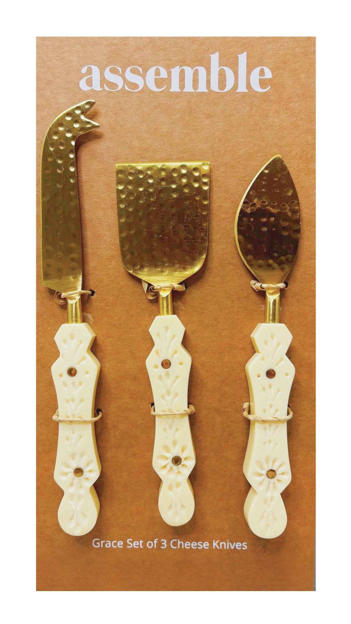atria-sync-plu368-7 ASSEMBLE SET OF 3 CHEESE KNIVES - Image 1